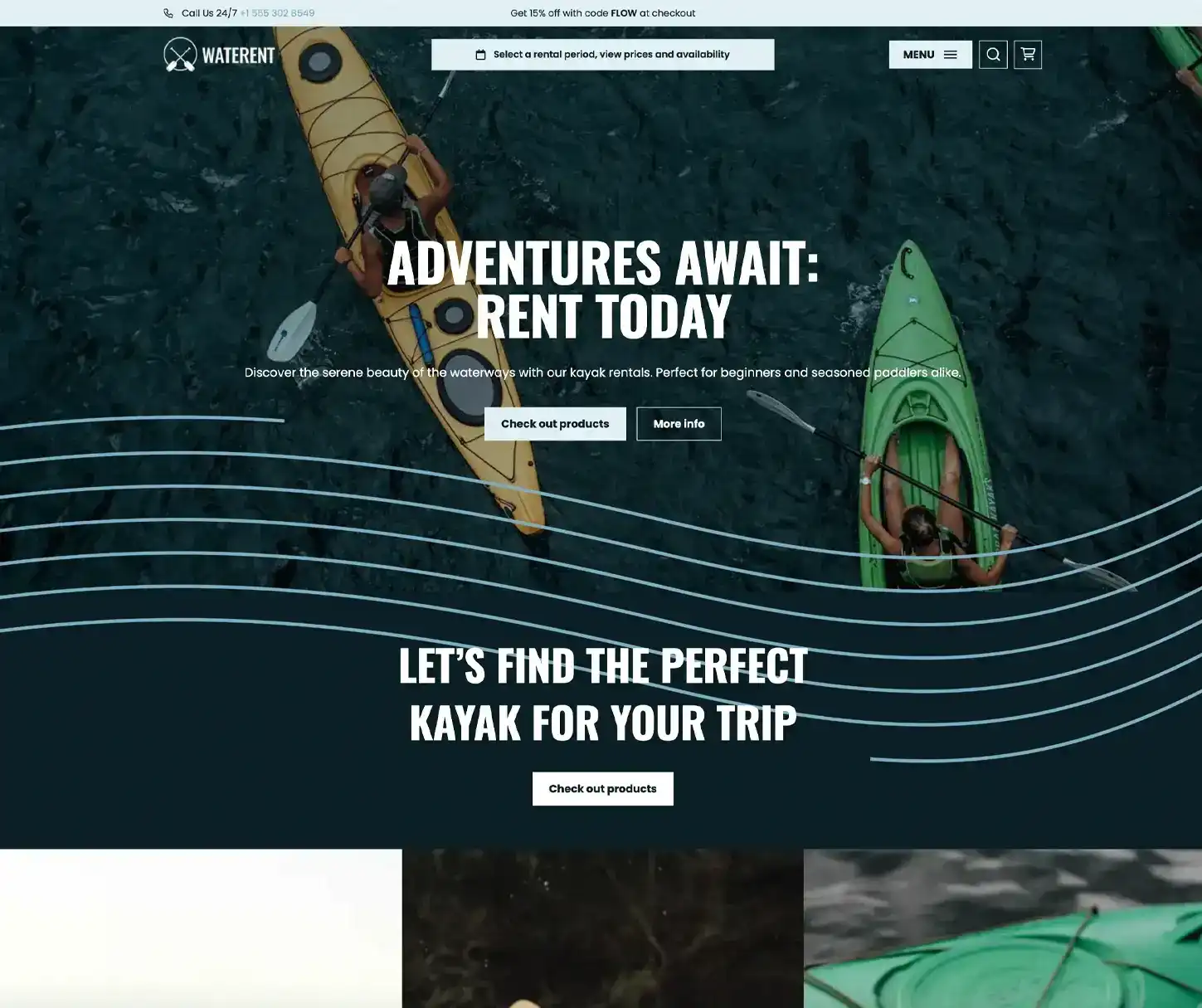 Flow Theme - Kayak Rental Website Template