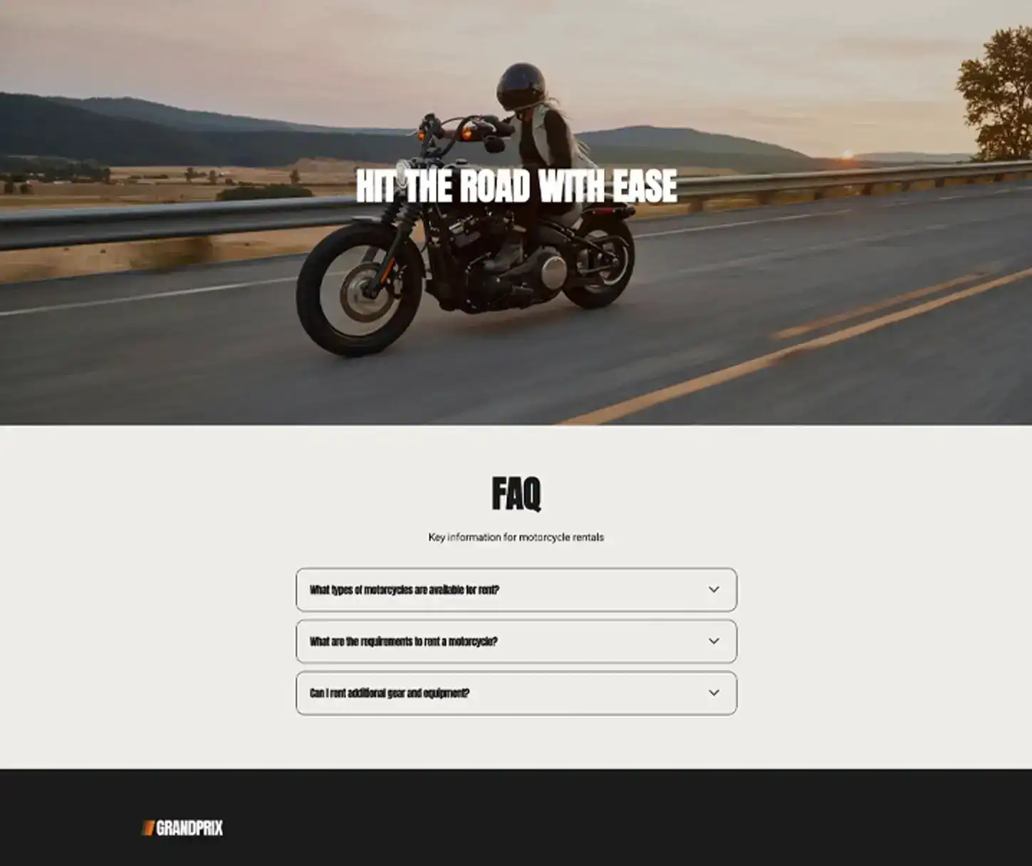 Freedom Theme - Motorcycle Rental Website Template