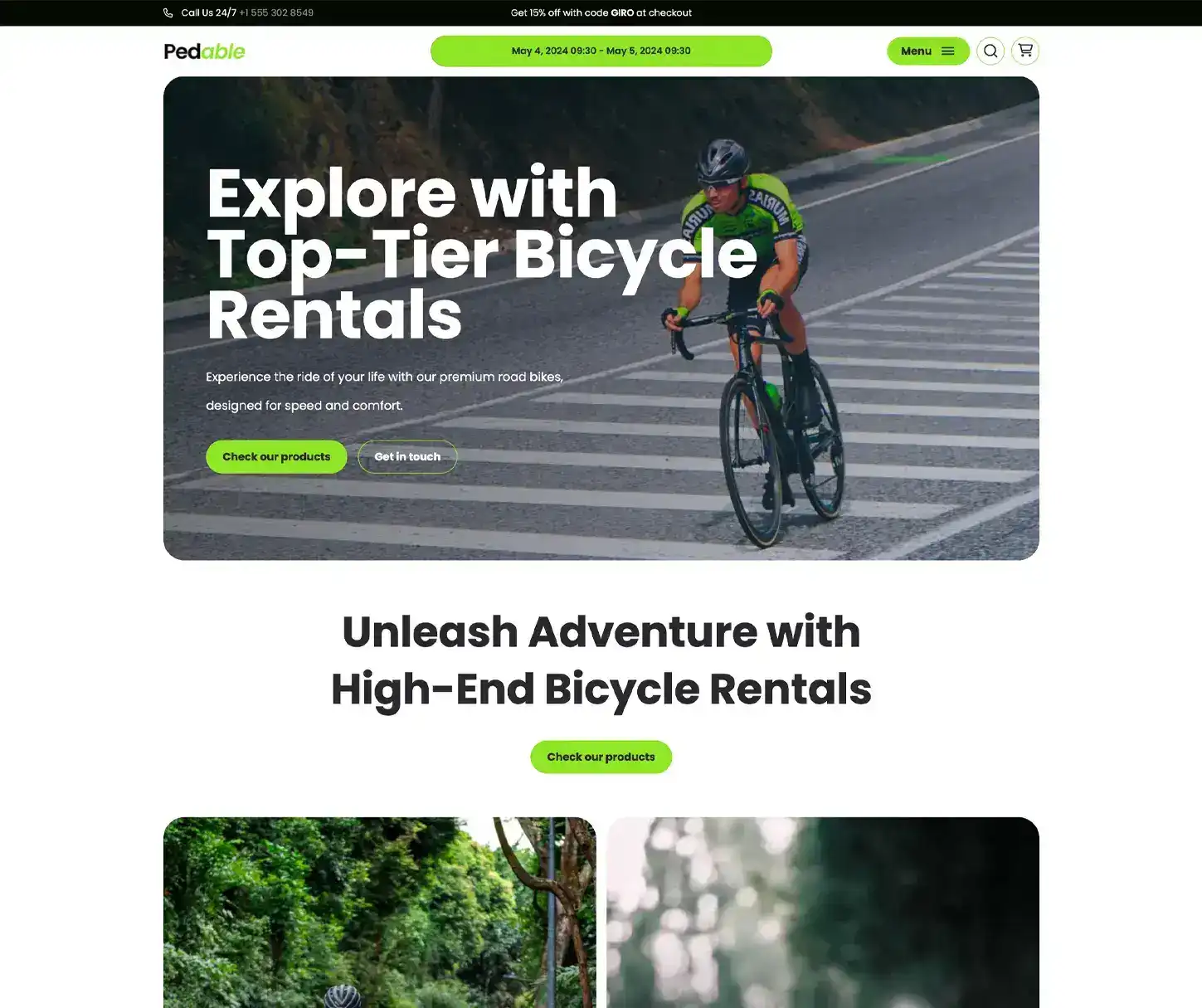 Giro Theme - Road Bike Rental Website Template