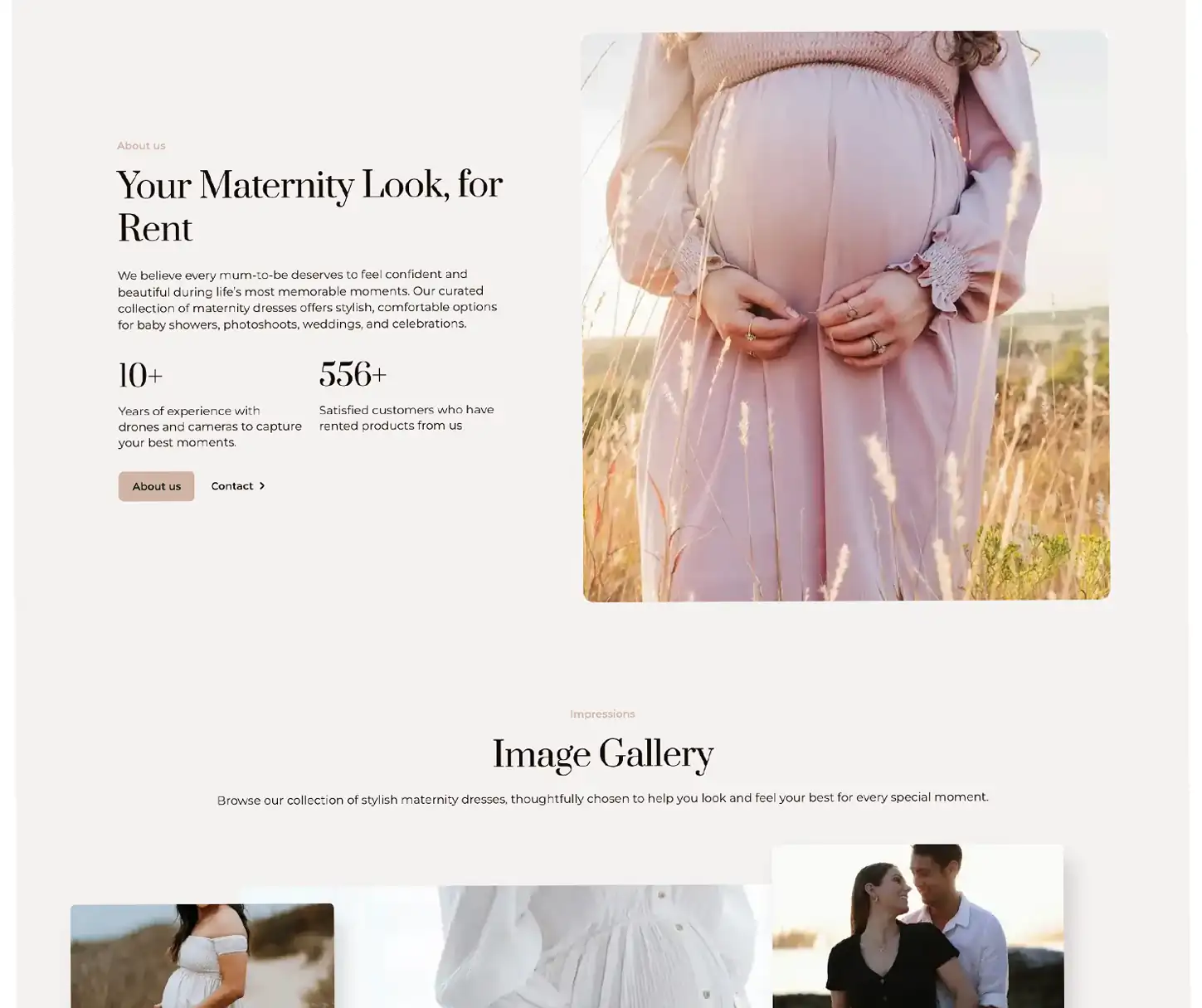 Glow Theme - Maternity Dress Rental Website Template