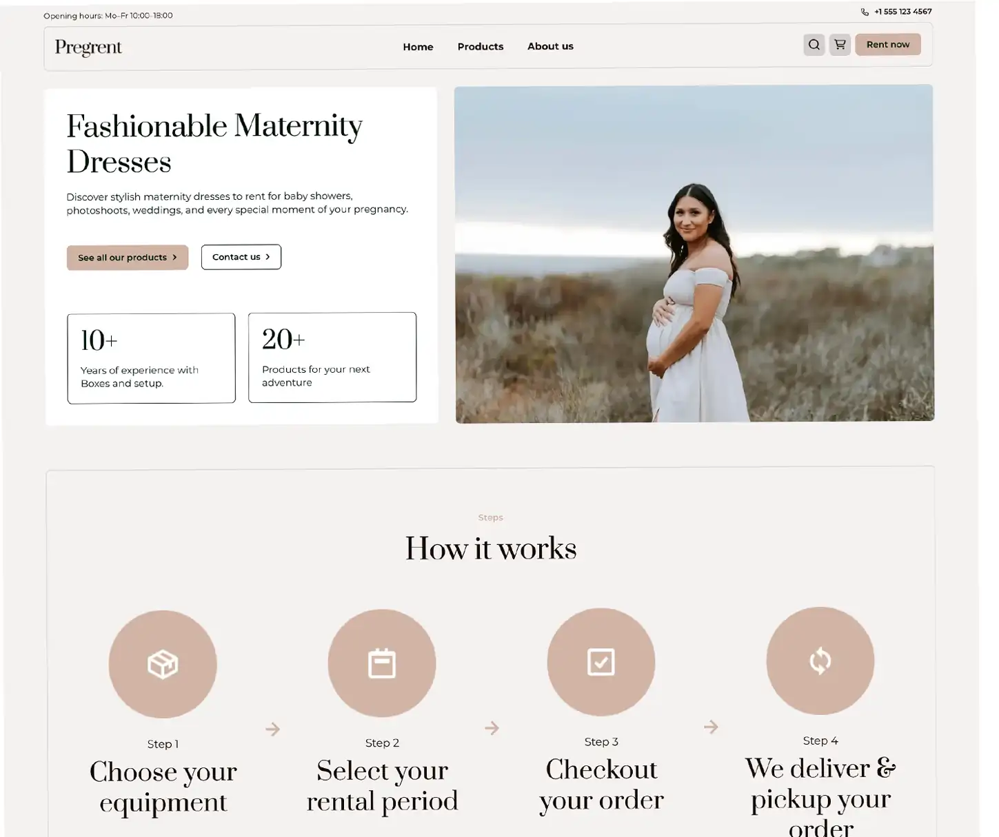 Glow Theme - Maternity Dress Rental Website Template