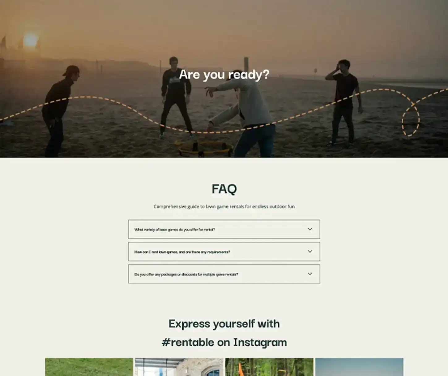 Joy Theme - Lawn Game Rental Website Template
