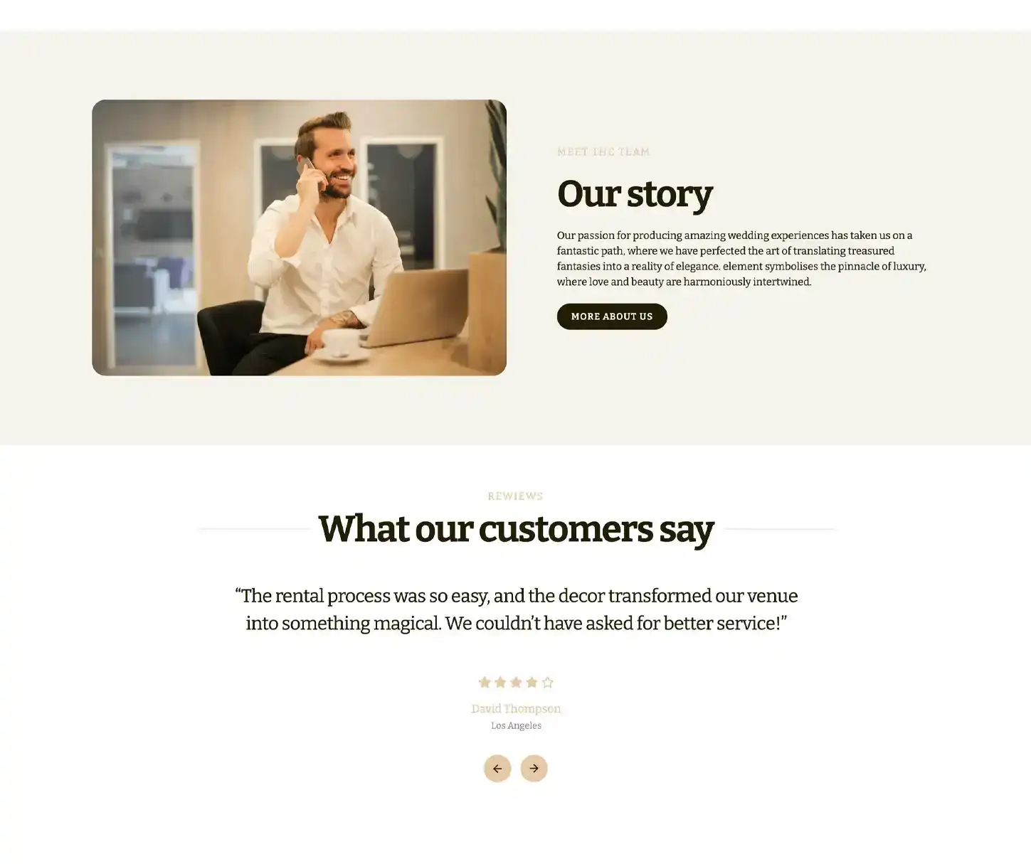 Moment Theme - Party Supplies Rental Website Template