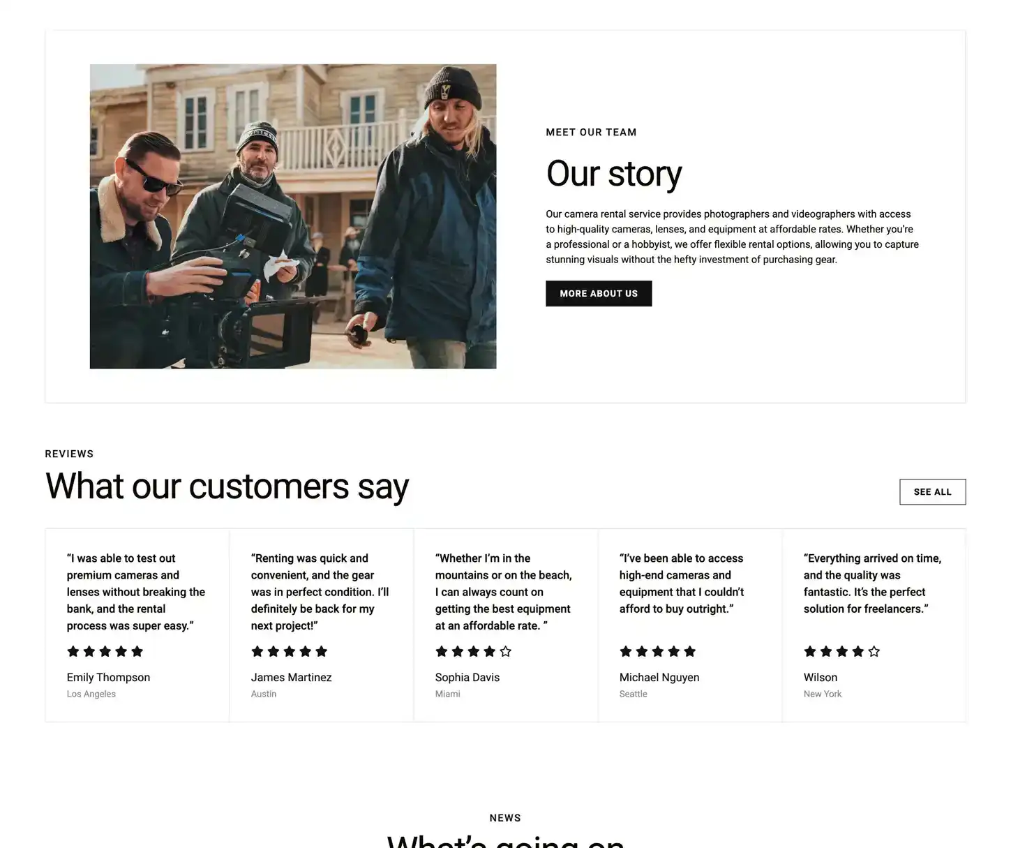 Motion Theme - Video Equipment Rental Website Template