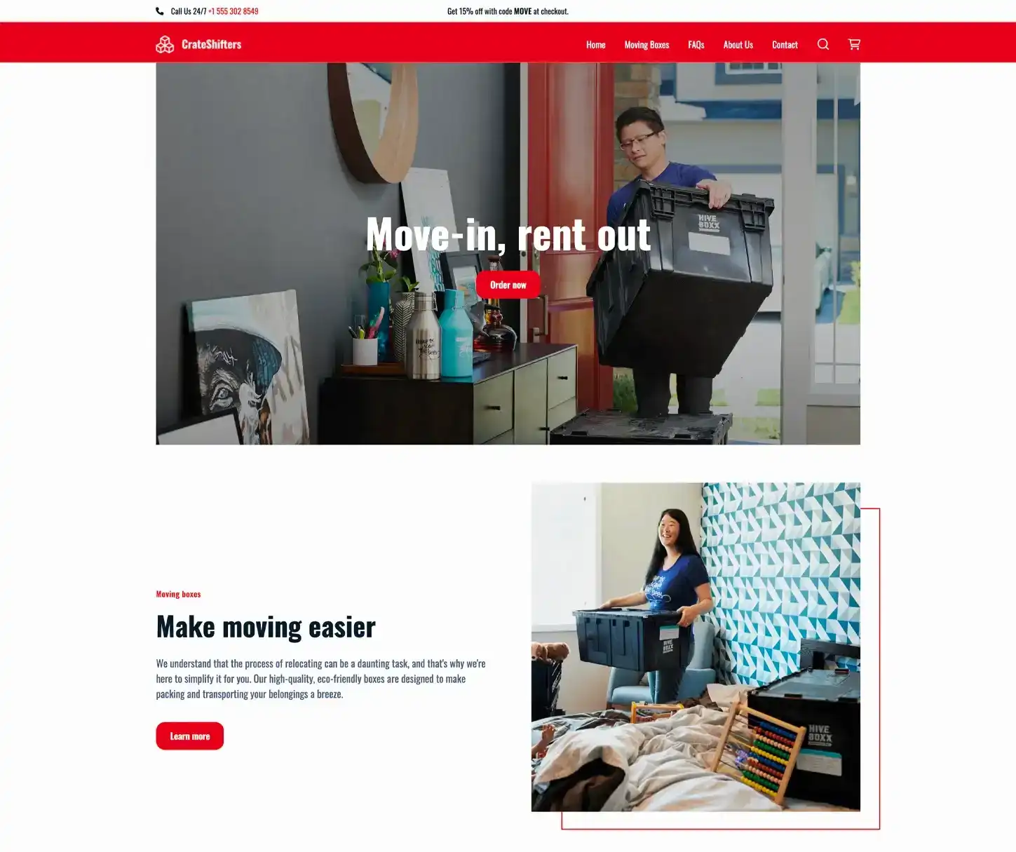Move Theme - Moving Box Rental Website Template