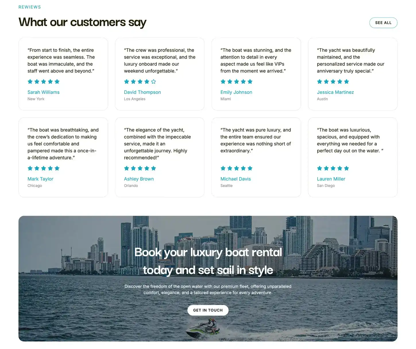 Thème Navigate - Modèle de site web pour la location de bateaux