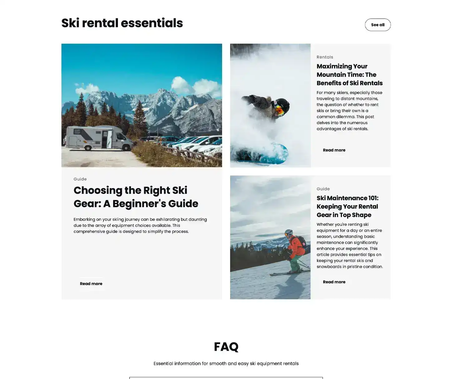Peak Theme - Ski/Snowboard Rental Website Template