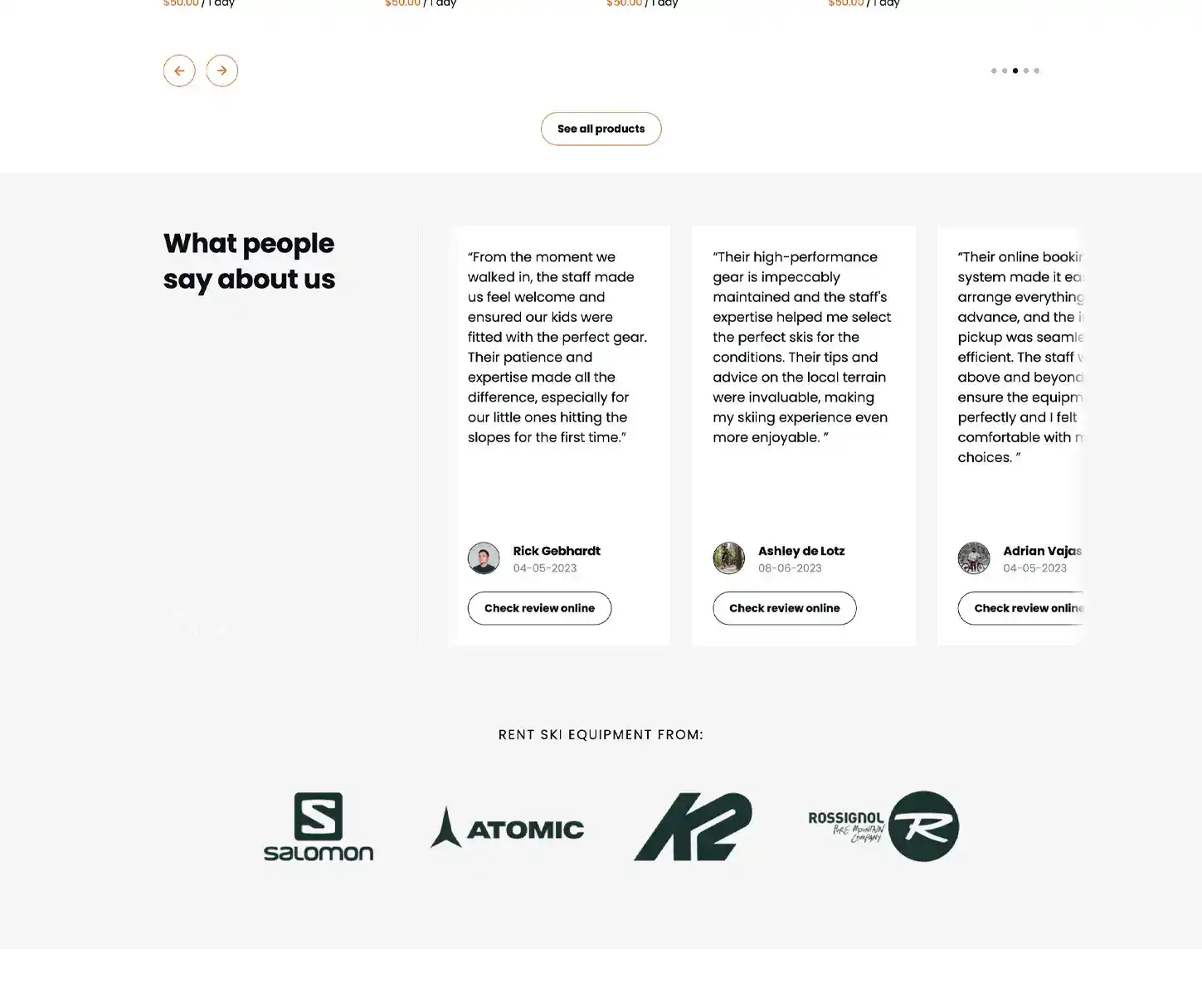 Peak Theme - Ski/Snowboard Rental Website Template