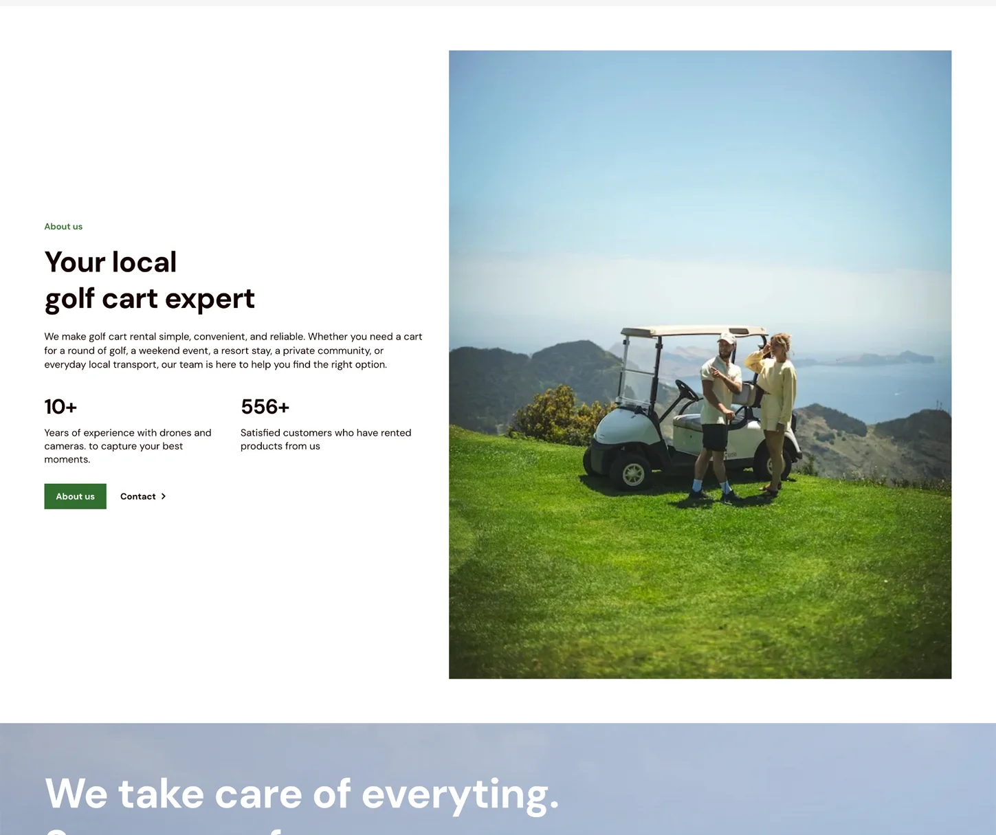 Pitch Theme - Golf Cart Rental Website Template