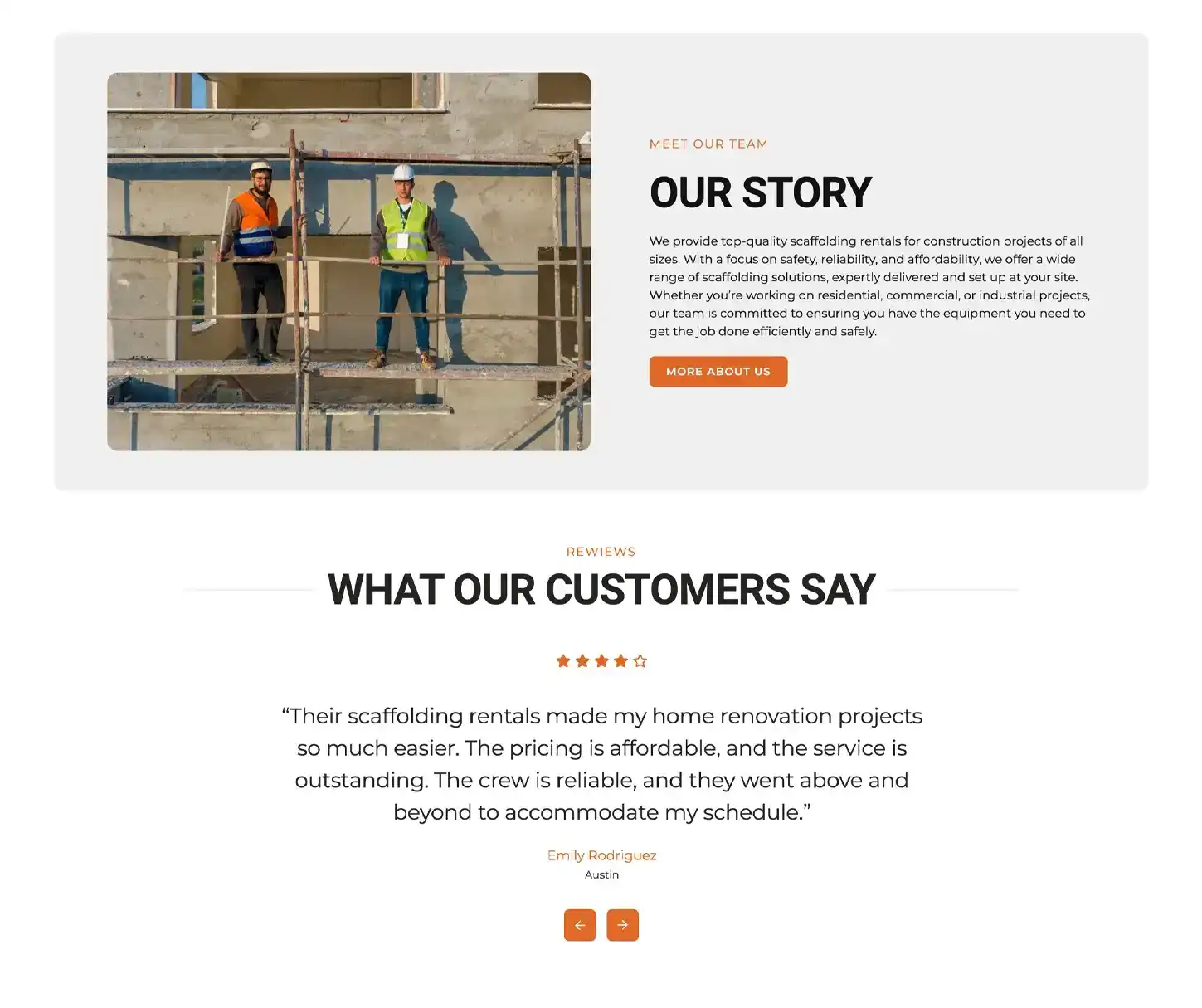 Place Theme - Scaffolding Rental Website Template