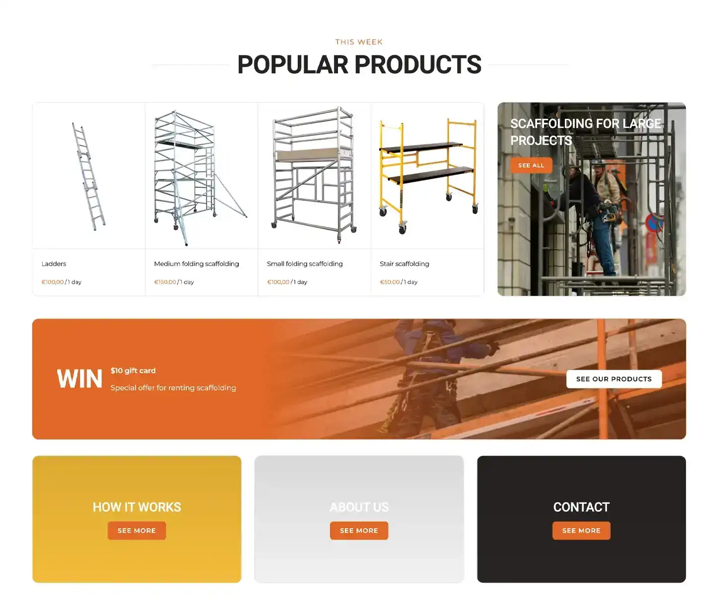 Place Theme - Scaffolding Rental Website Template