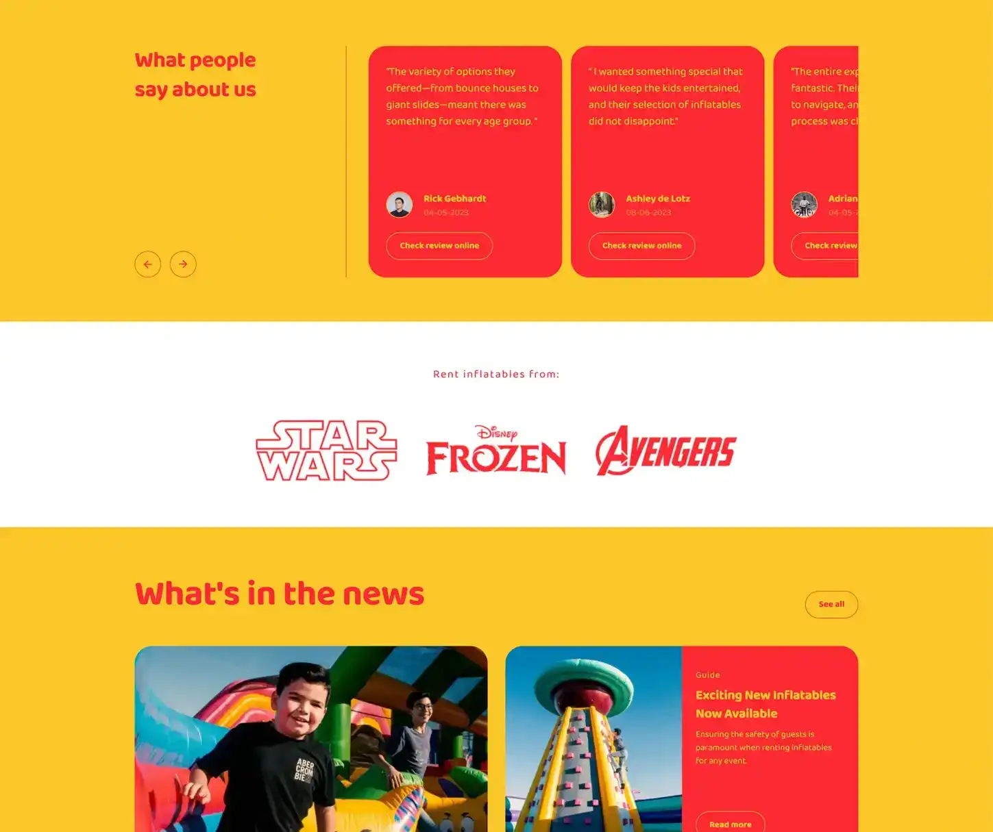 Play Theme - Inflatable Rental Website Template