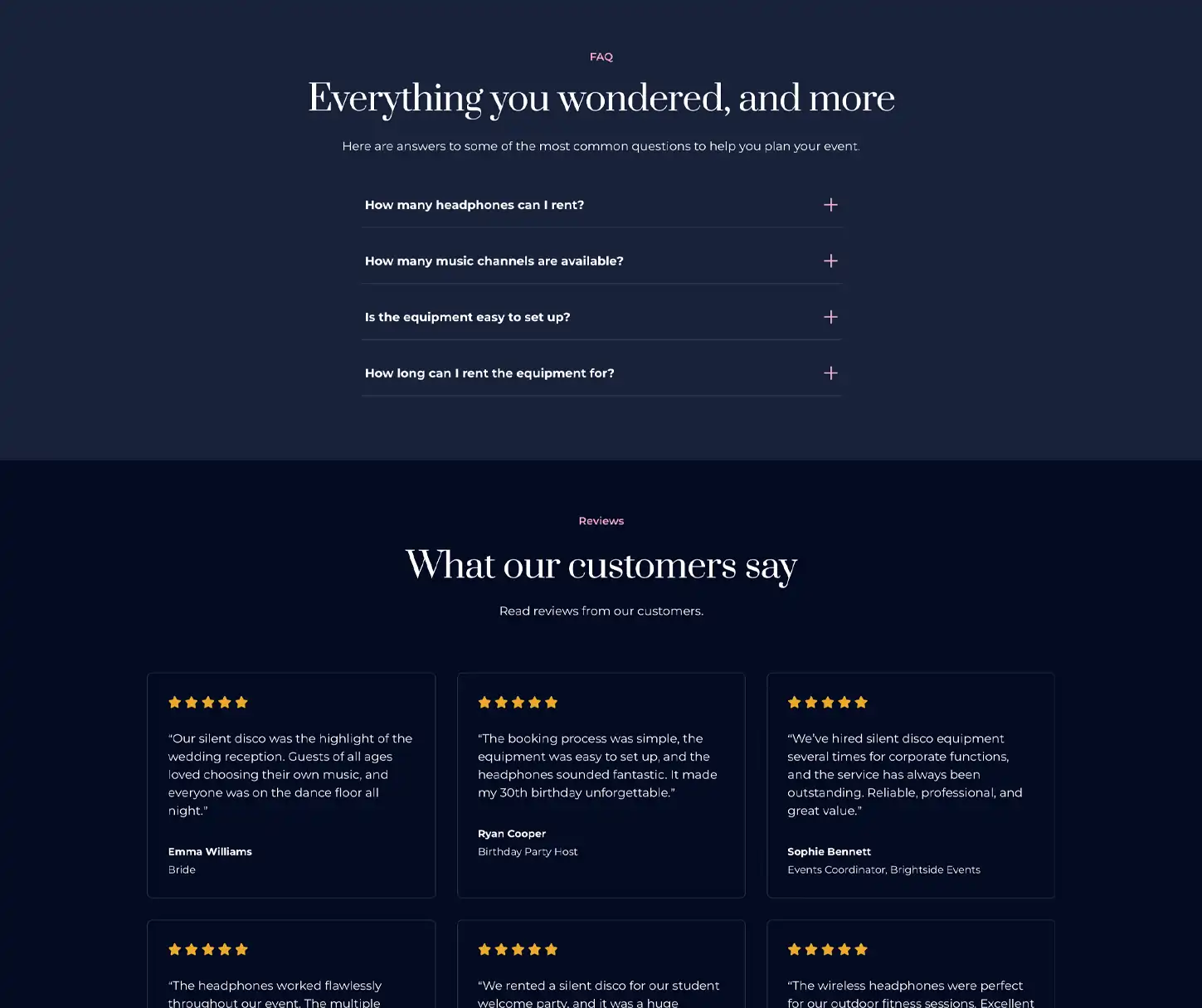 Pulse Theme - Silent Disco Rental Website Template