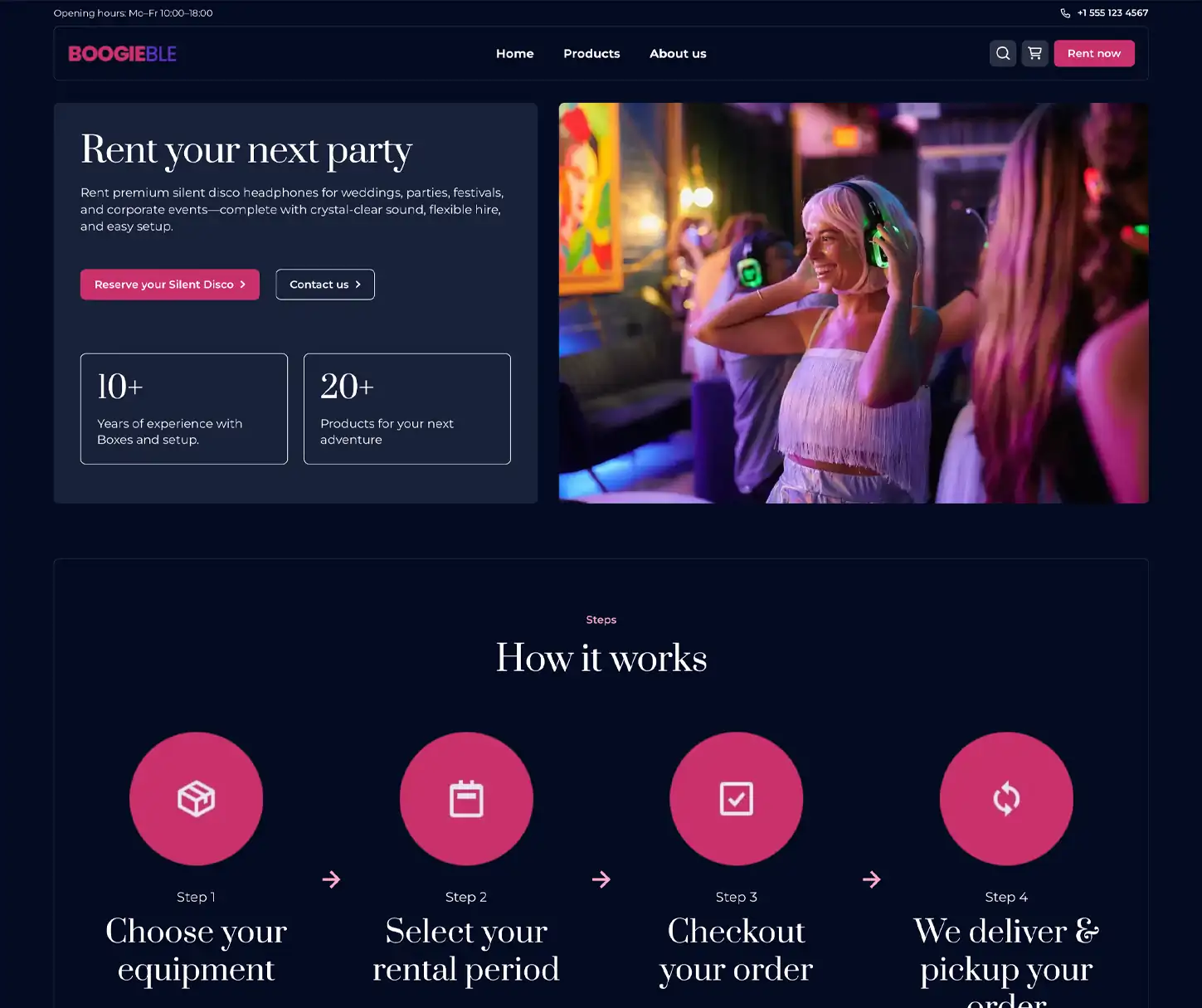 Pulse Theme - Silent Disco Rental Website Template