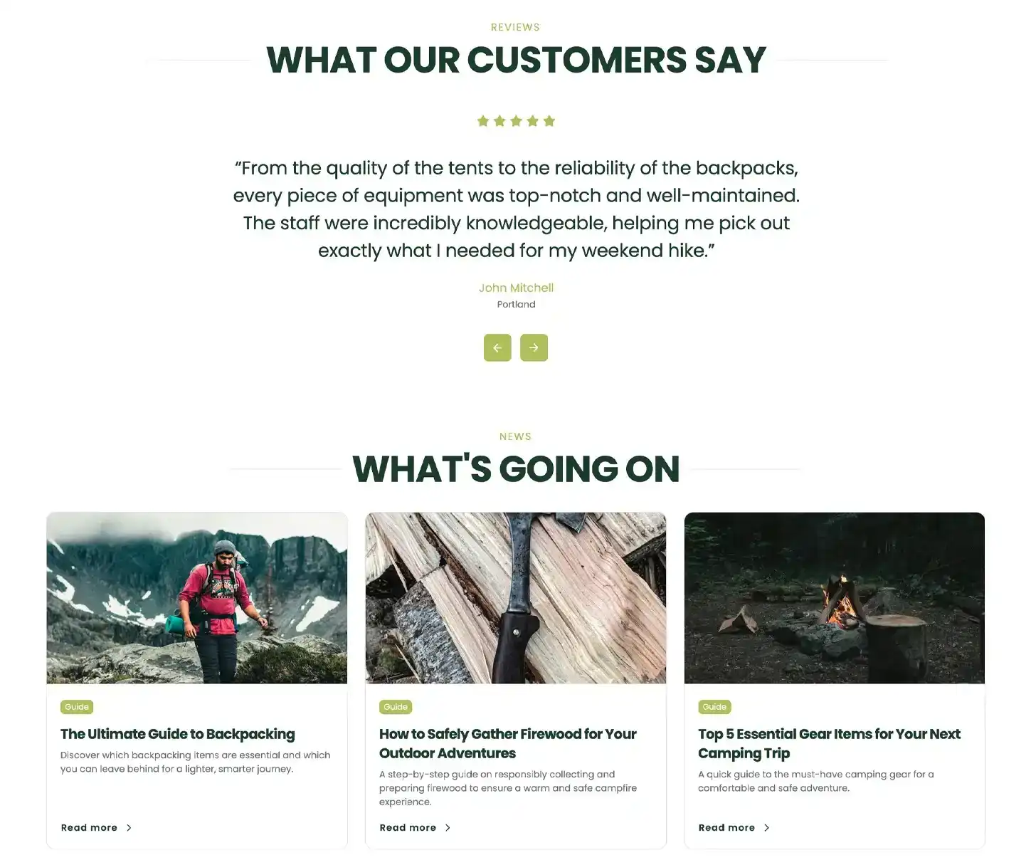 Raw Theme - Camping Gear Rental Website Template
