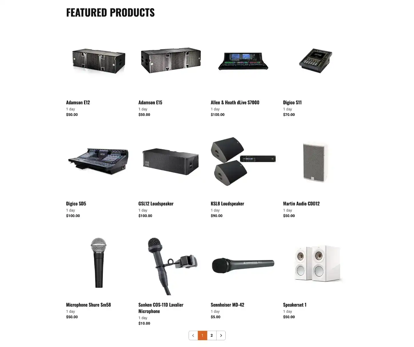 Reverb Theme - Sound Equipment Rental Website Template