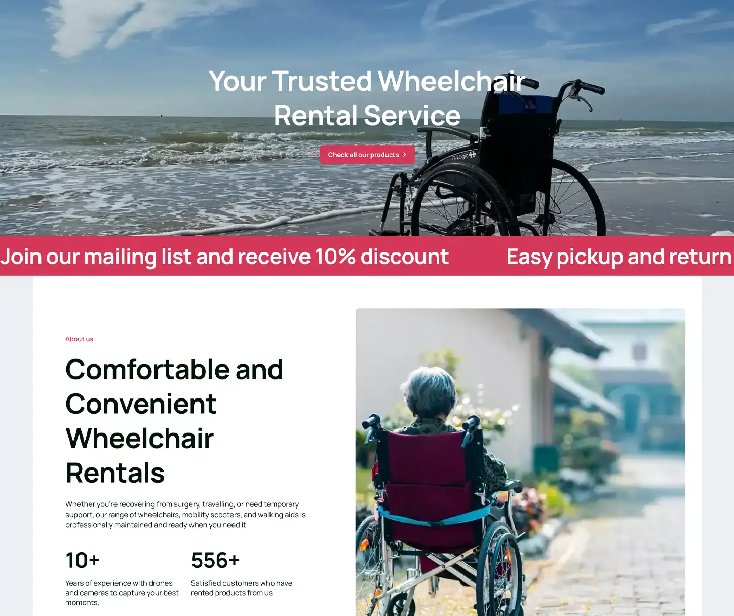 Roll Theme - Mobility Scooter Rental Website Template