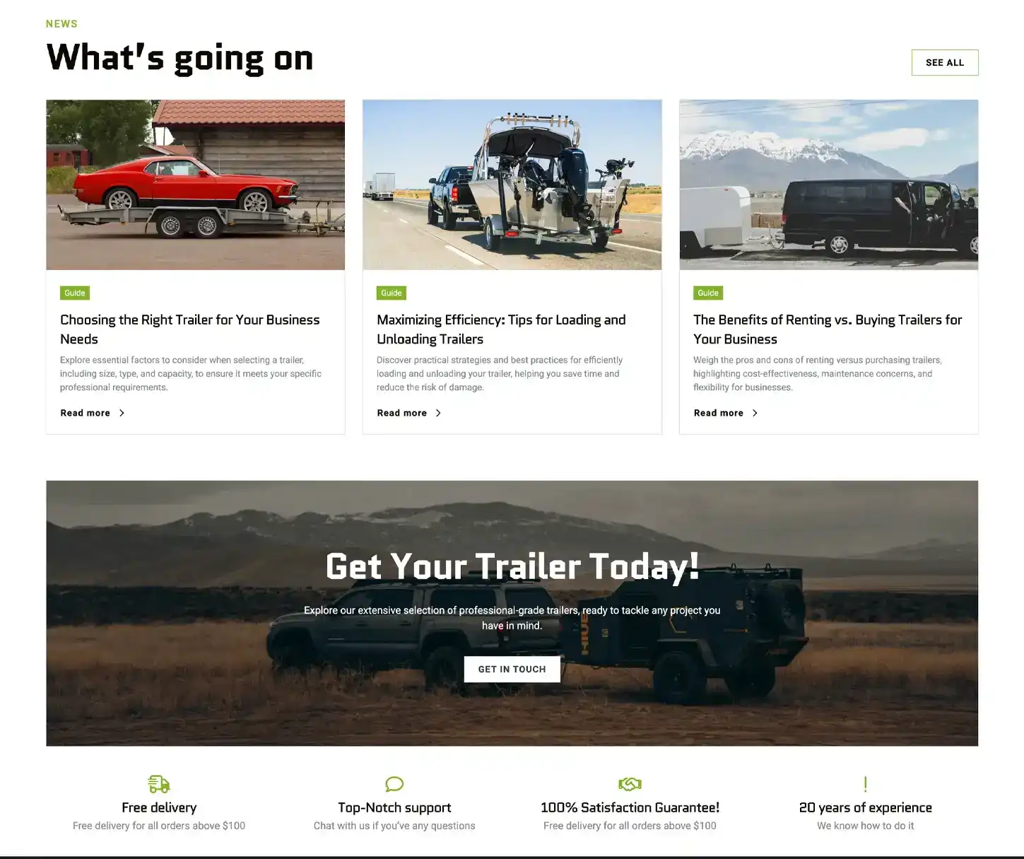Route Theme - Trailer Rental Website Template