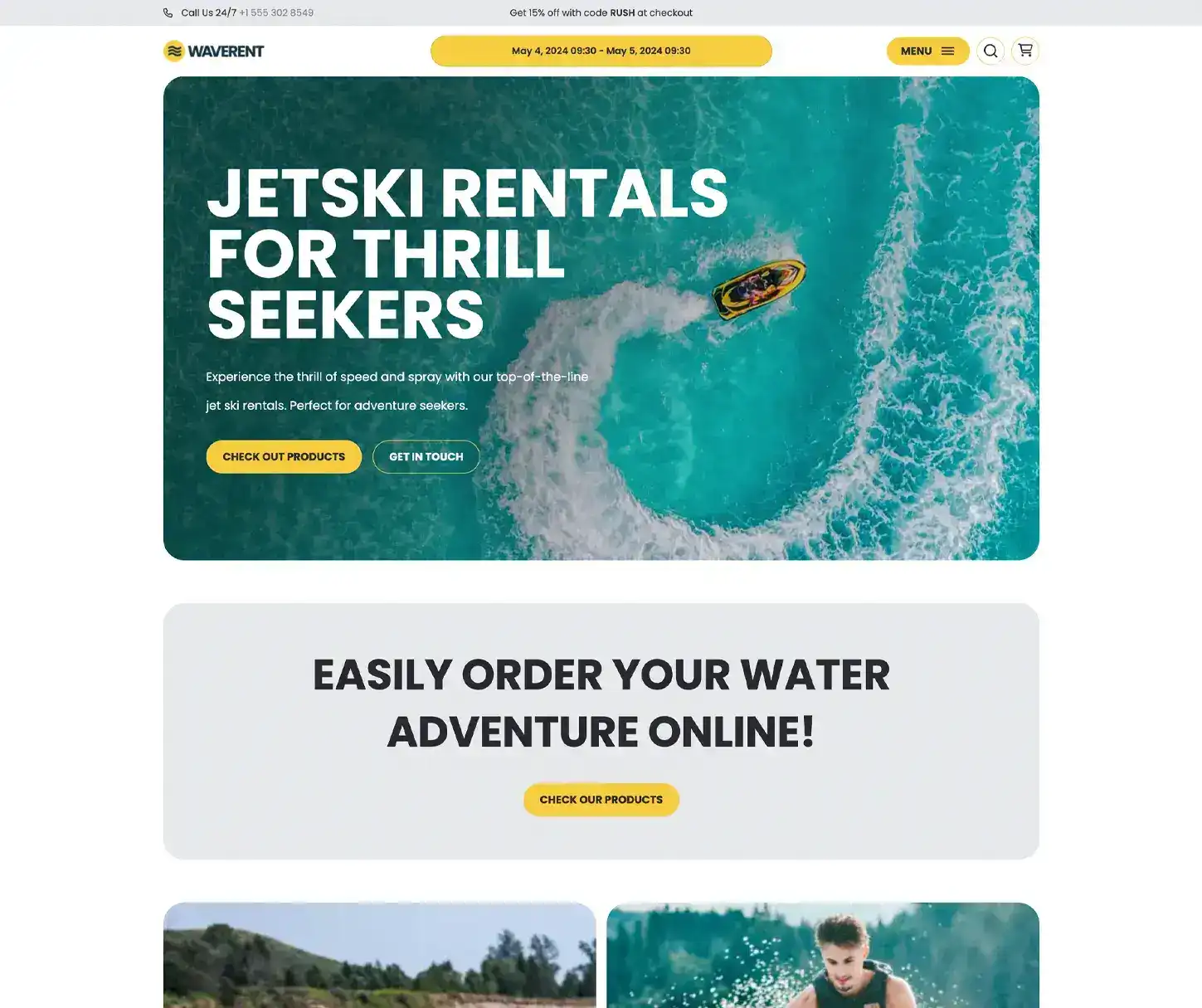 Rush Theme - Jetski Rental Website Template