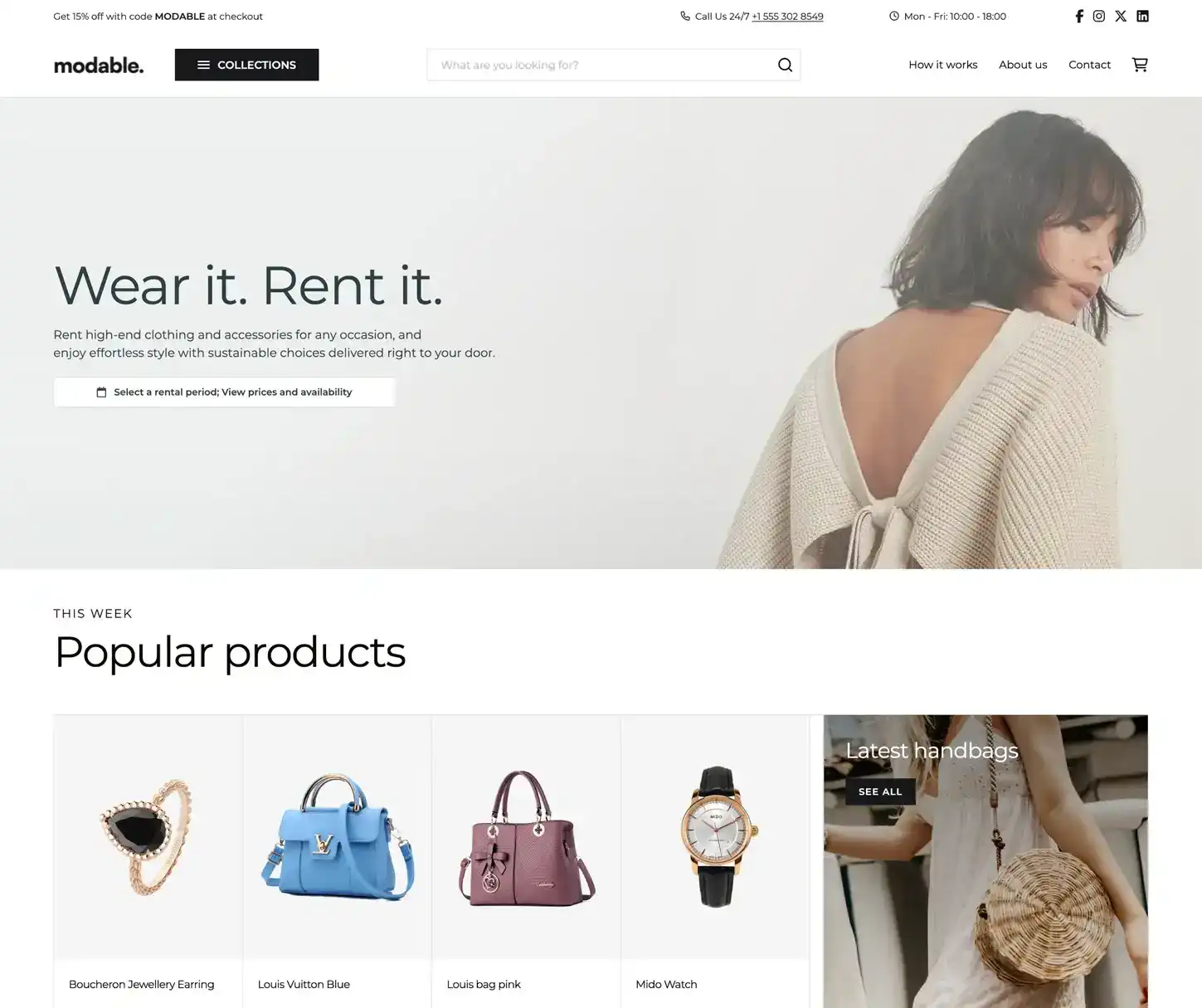 Signature Theme - Plantilla de sitio web de alquiler de ropa