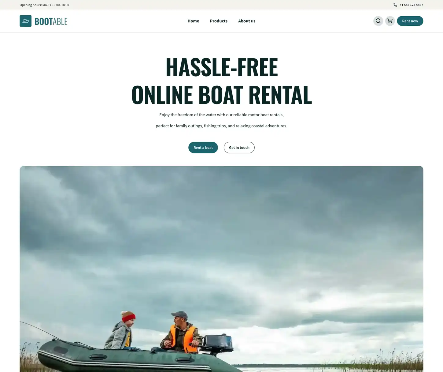 Skipper Theme - Small Motorboat Rental Website Template