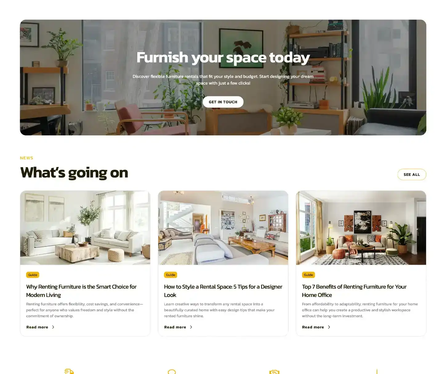 Space Theme - Modelo de Website de Aluguer de Mobiliário