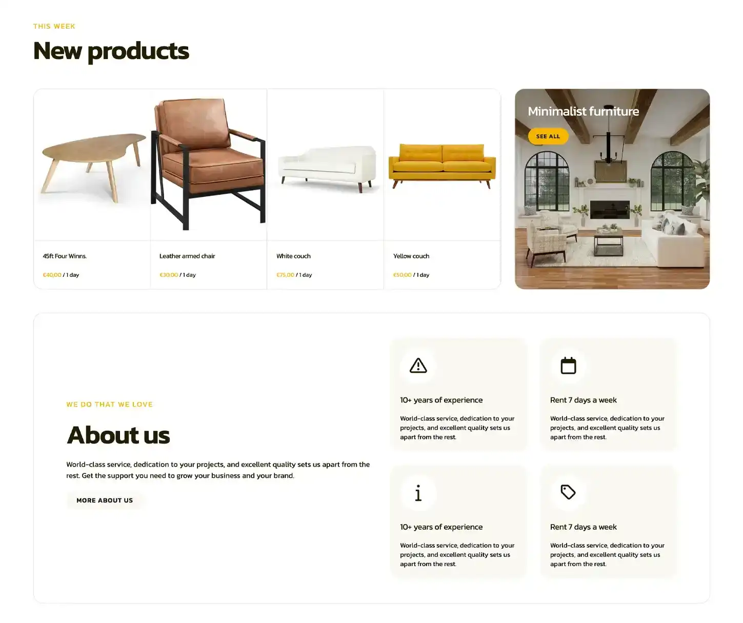 Space Theme - Modelo de Website de Aluguer de Mobiliário
