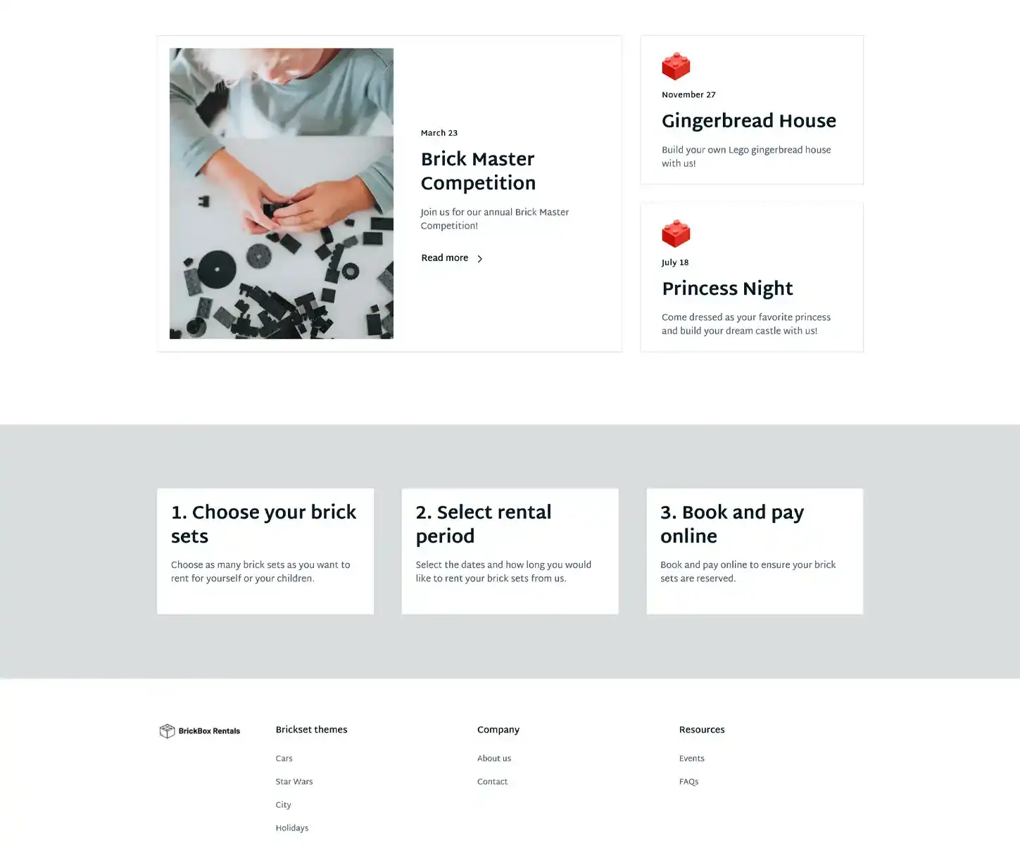 Stellar Theme - Plantilla web de alquiler de juguetes de Lego