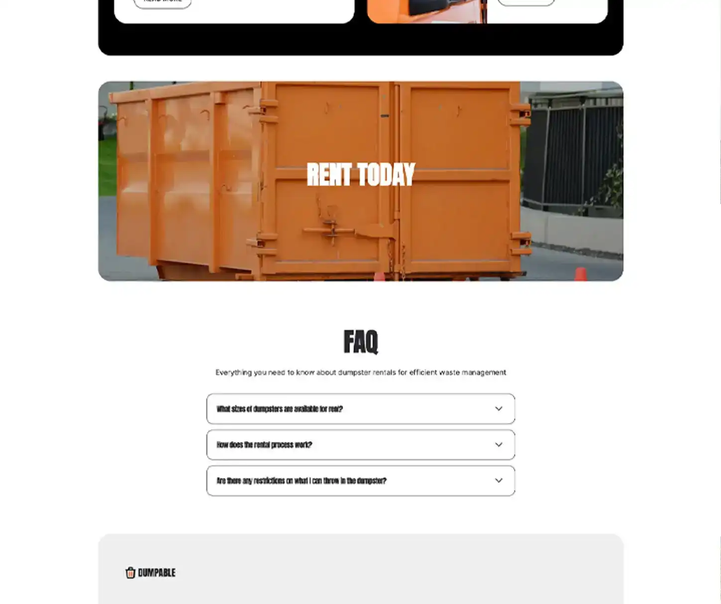Tough Theme - Dumpster Rental Website Template