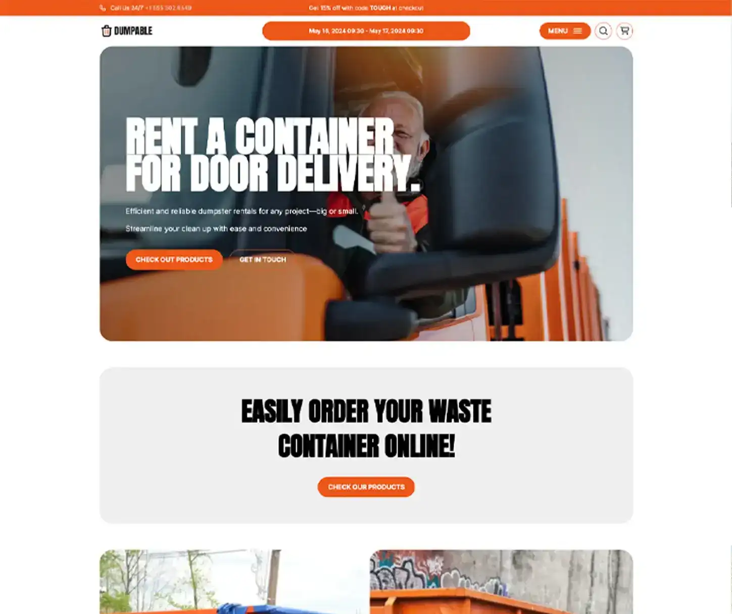 Tough Theme - Dumpster Rental Website Template