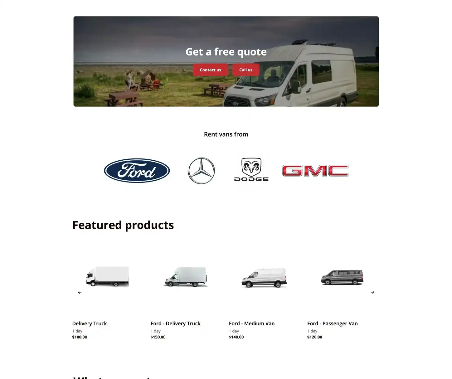 Traverse Theme - Van Rental Website Template