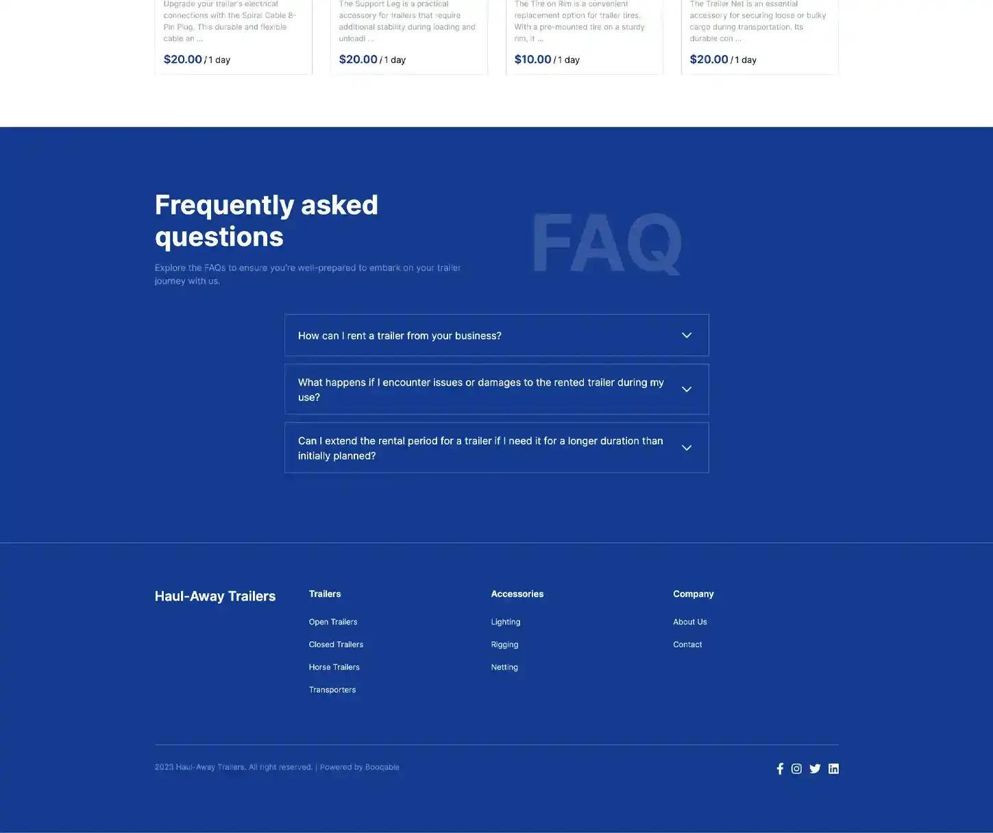 Thème Utility - Modèle de site web pour la location de remorques