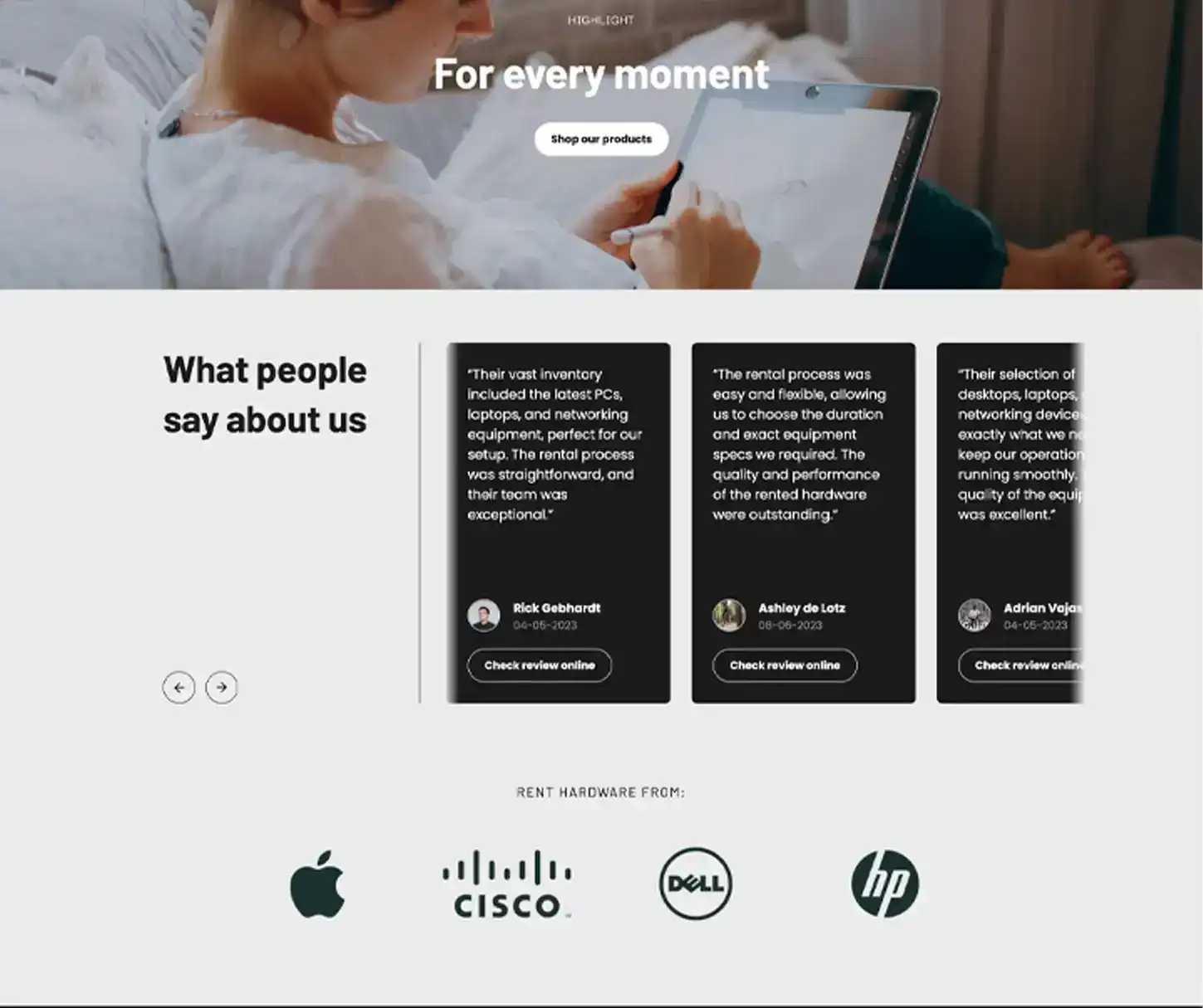 Vice Theme - Verhuur van technologie website template