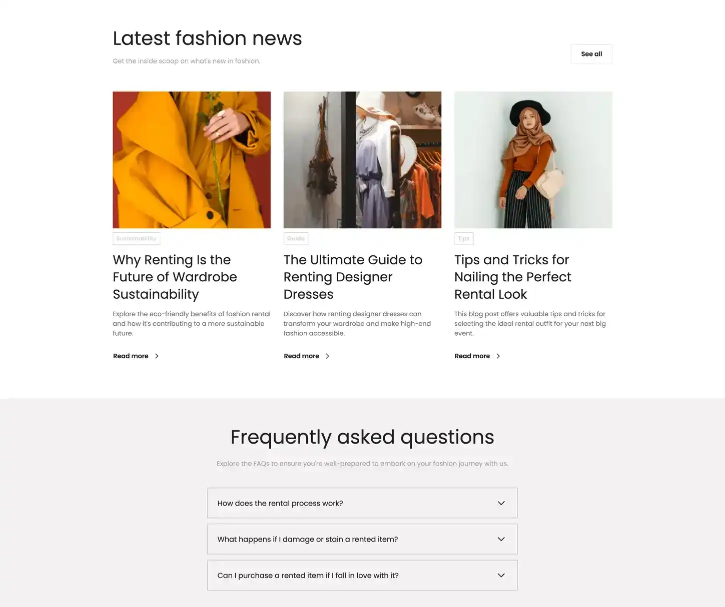 Vogue Thema - Kleding Verhuur Website Sjabloon