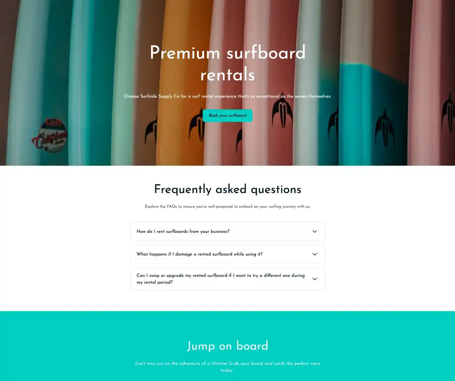 Waverunner Theme - Modelo de Website de Aluguer de Surf