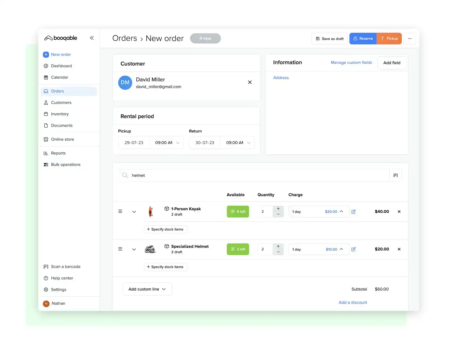 Availability screenshot