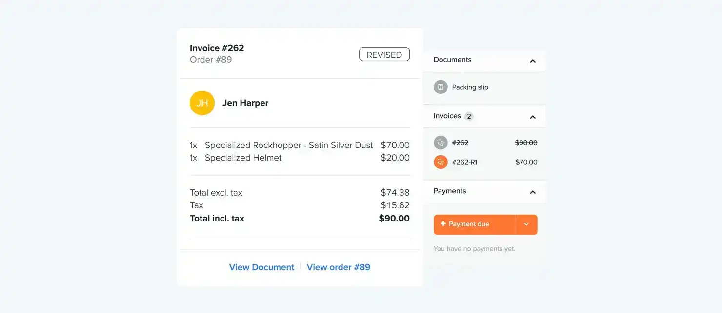Invoice revisions